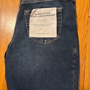 Good American Deep Blue Straight Jeans